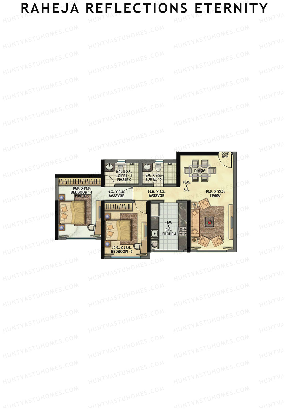 Raheja Reflections Eternity Wing B Unit 4 Floor Plan