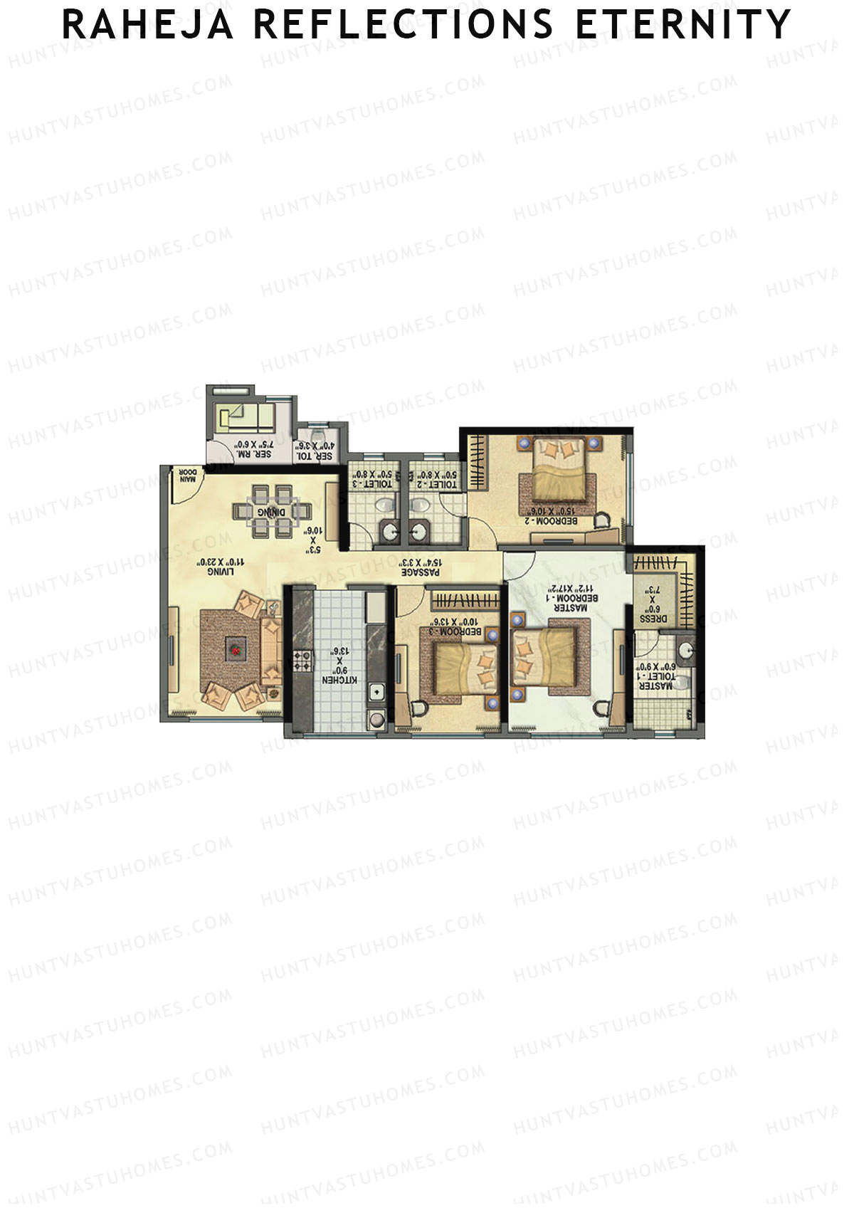 Raheja Reflections Eternity Wing C Unit 4 Floor Plan