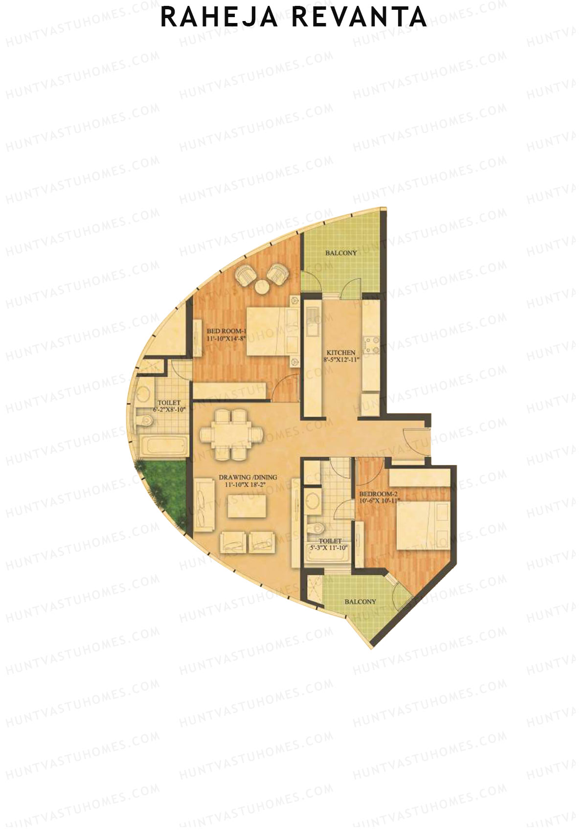 Raheja Revanta Tower A Unit 1 Floor Plan