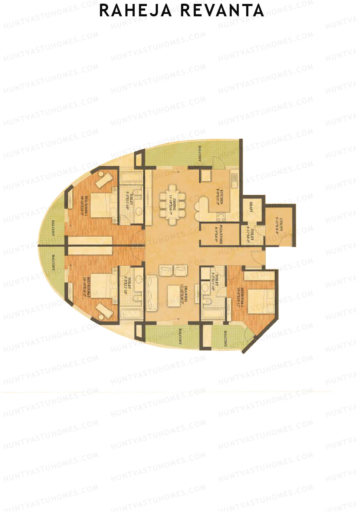 Raheja Revanta Tower A Unit 1 Floor Plan