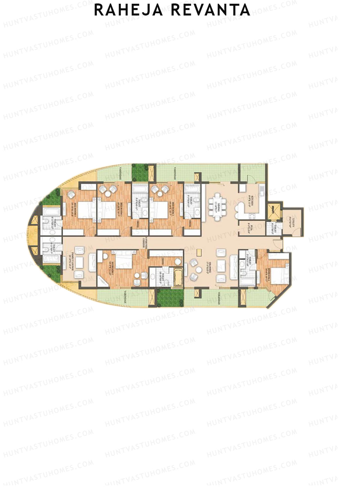 Raheja Revanta Tower A Unit 1 Floor Plan