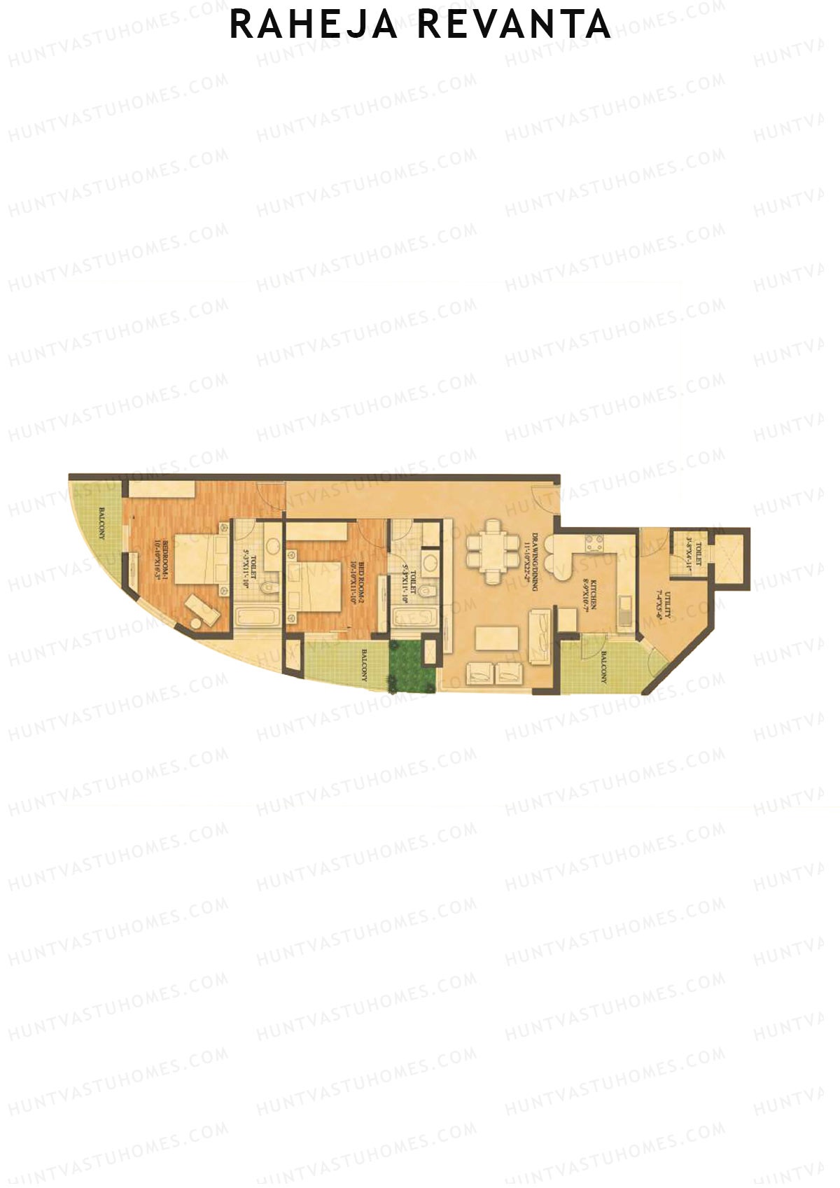 Raheja Revanta Tower A Unit 2 Floor Plan