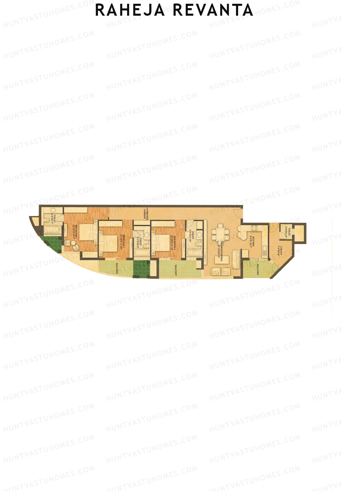 Raheja Revanta Tower A Unit 2 Floor Plan