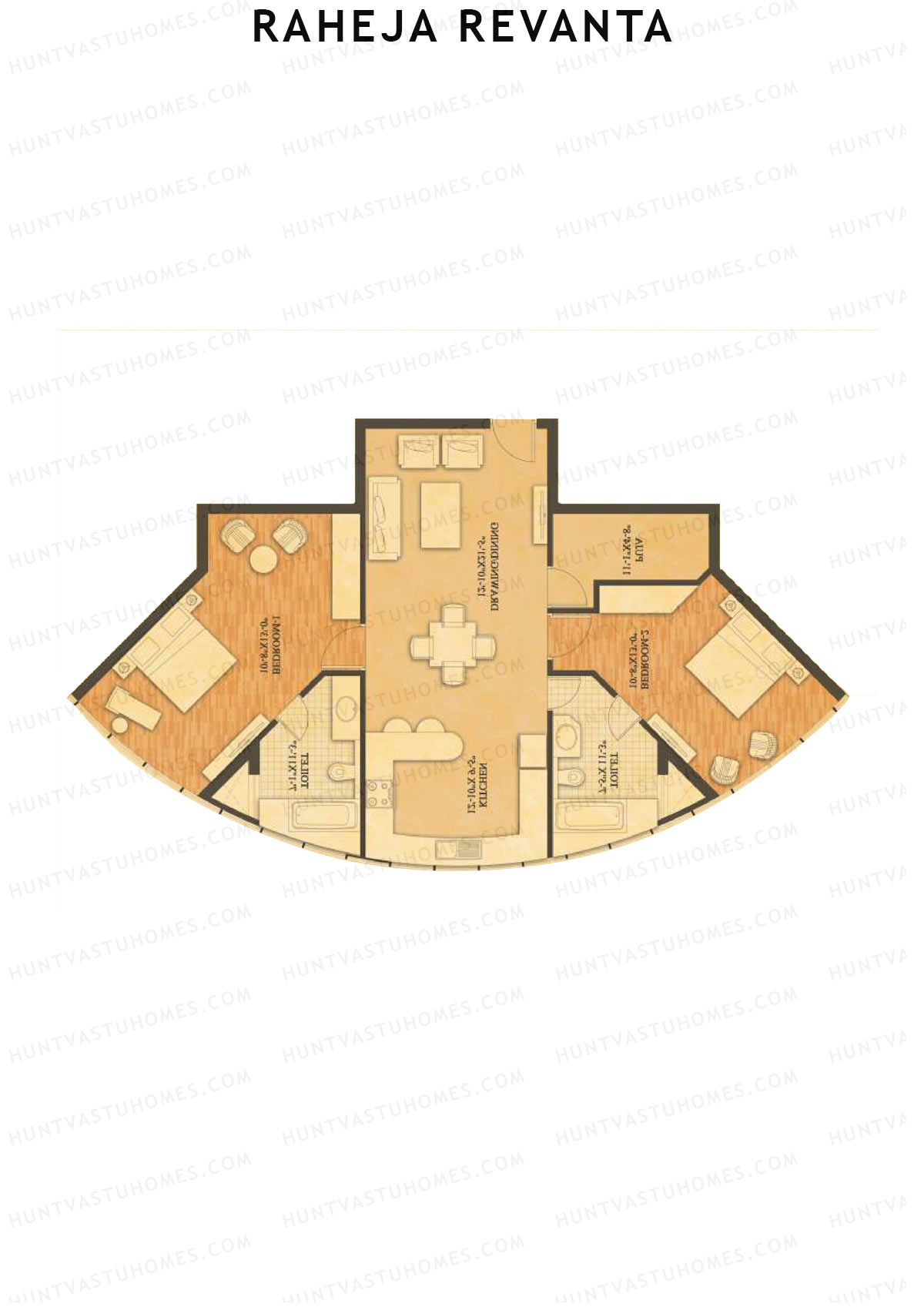 Raheja Revanta Tower A Unit 3 Floor Plan