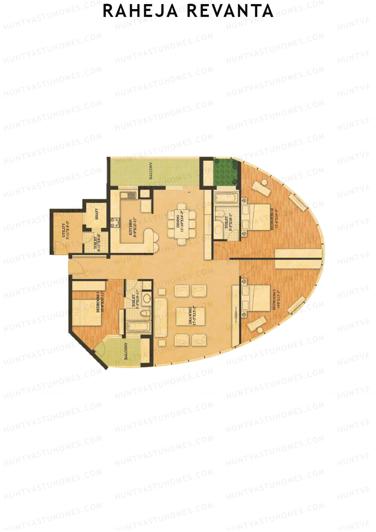 Raheja Revanta Tower A Unit 5 Floor Plan