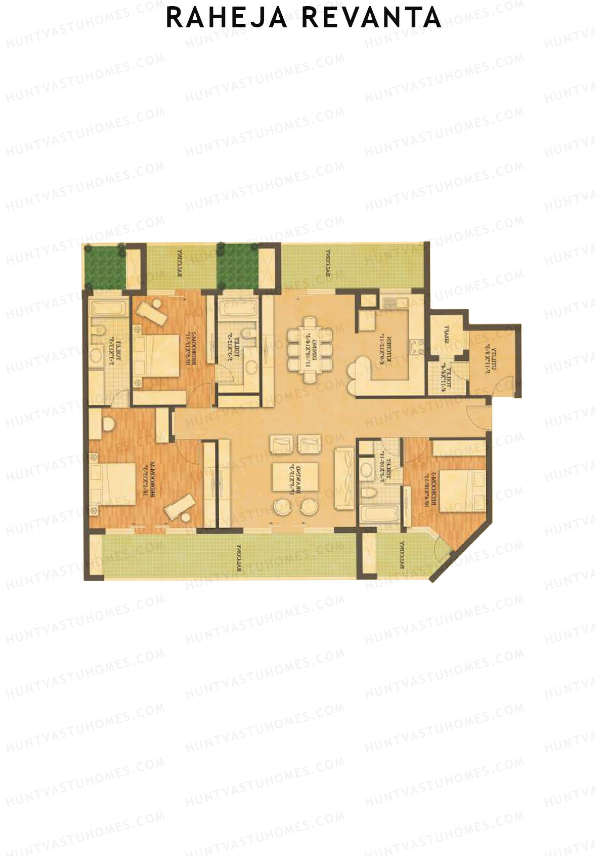 Raheja Revanta Tower B Unit 1 Floor Plan