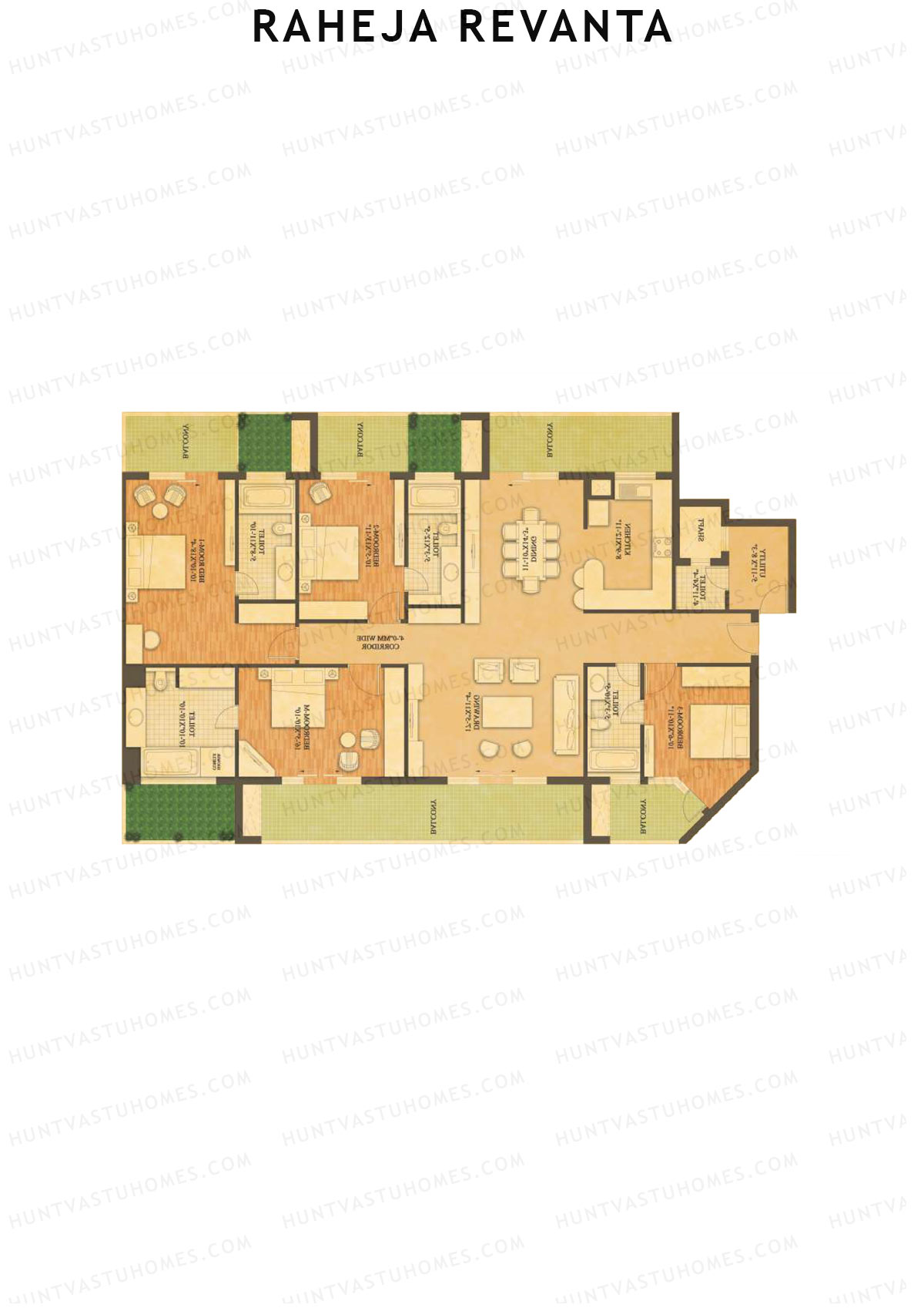 Raheja Revanta Tower B Unit 1 Floor Plan