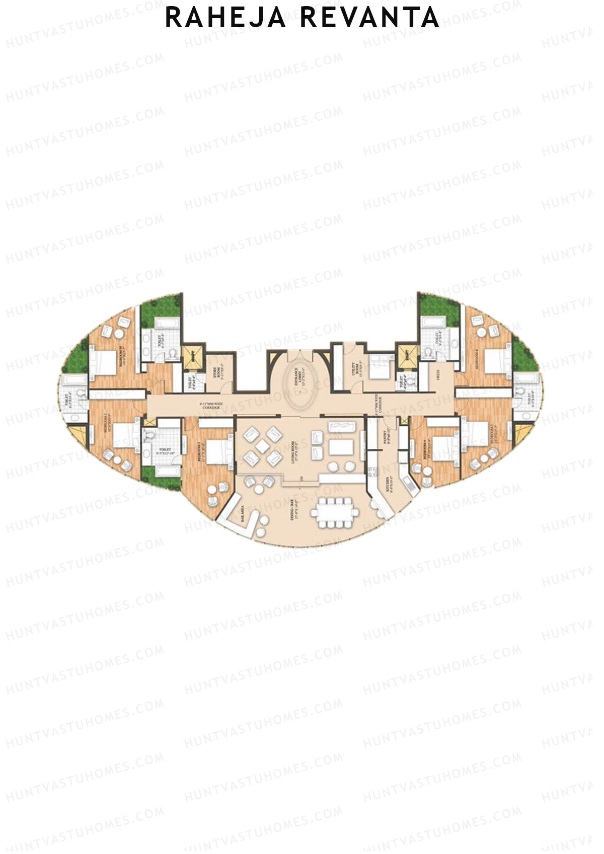 Raheja Revanta Tower B Unit 1 Floor Plan