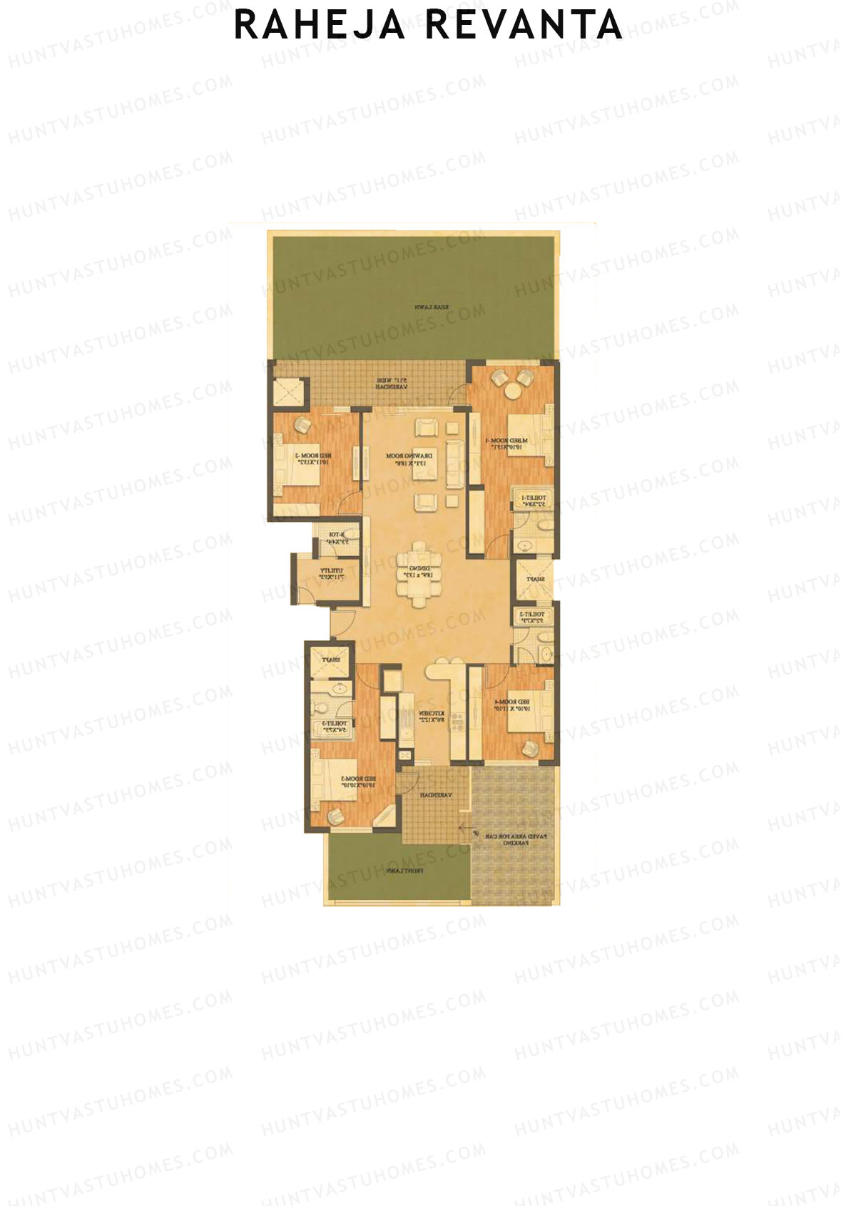 Raheja Revanta Block 1-4 Unit 8 Floor Plan