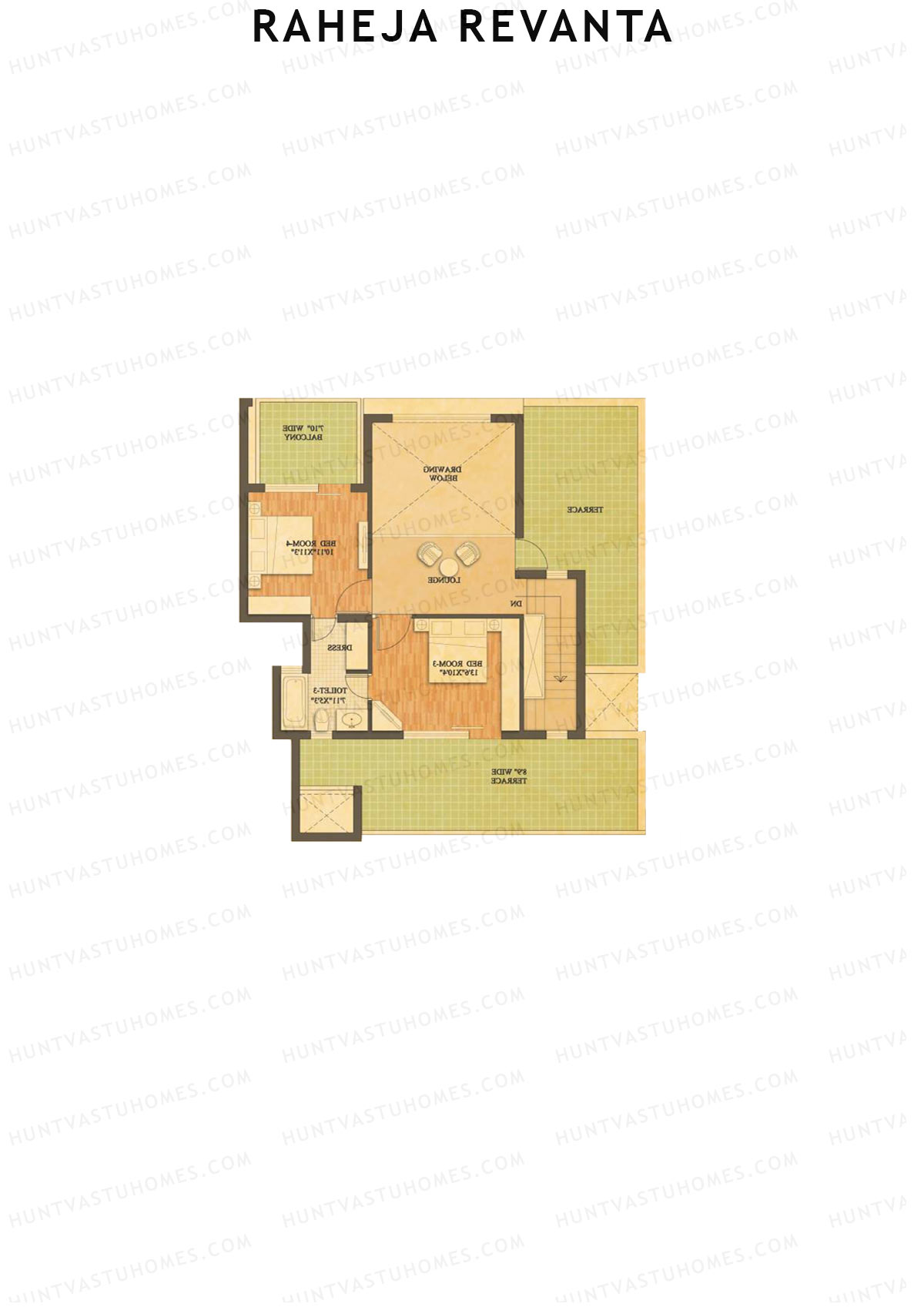 Raheja Revanta Block 1-4 Unit 8 (Penthouse) Floor Plan