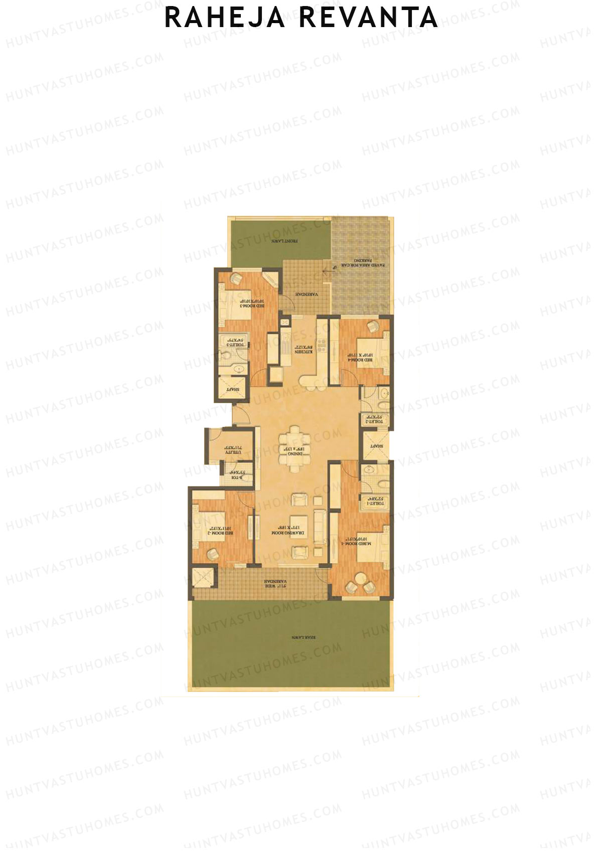 Raheja Revanta Block 16A-18 Unit 32B Floor Plan