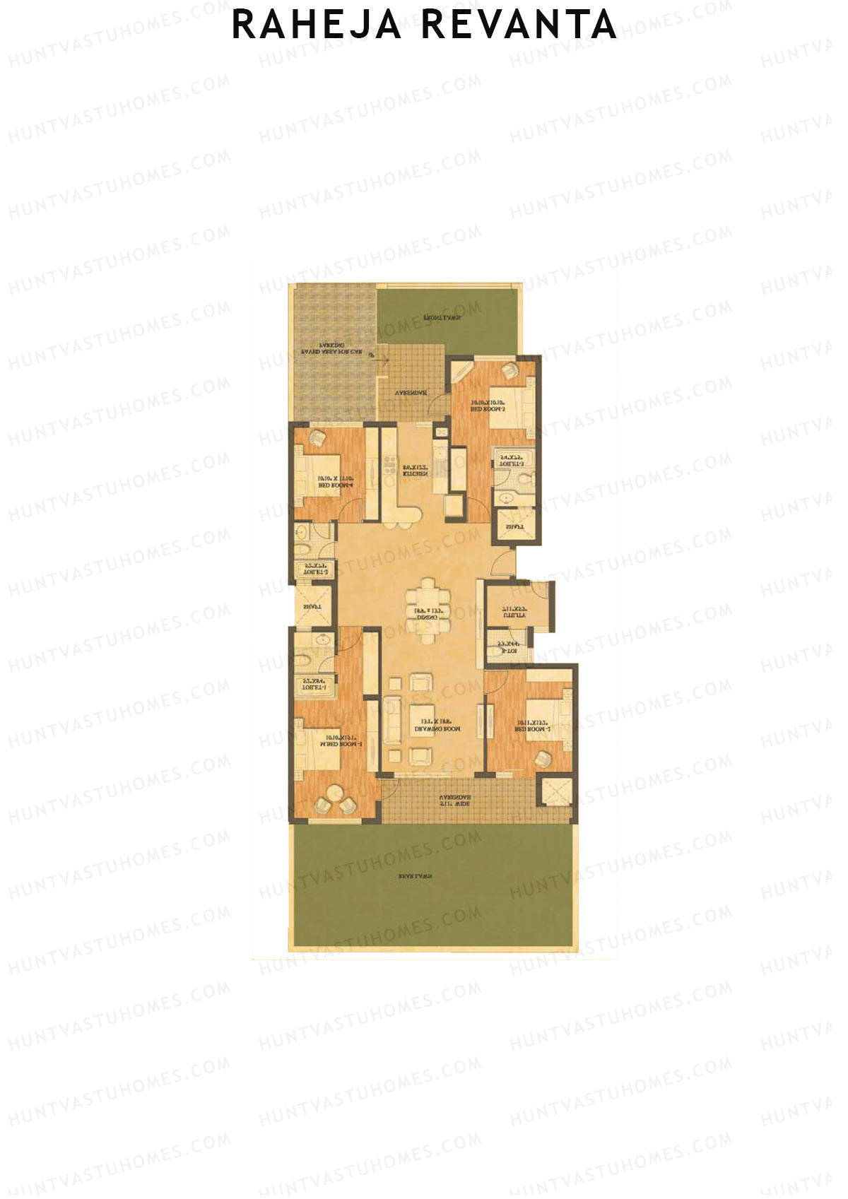 Raheja Revanta Block 5-10 Unit 13 Floor Plan