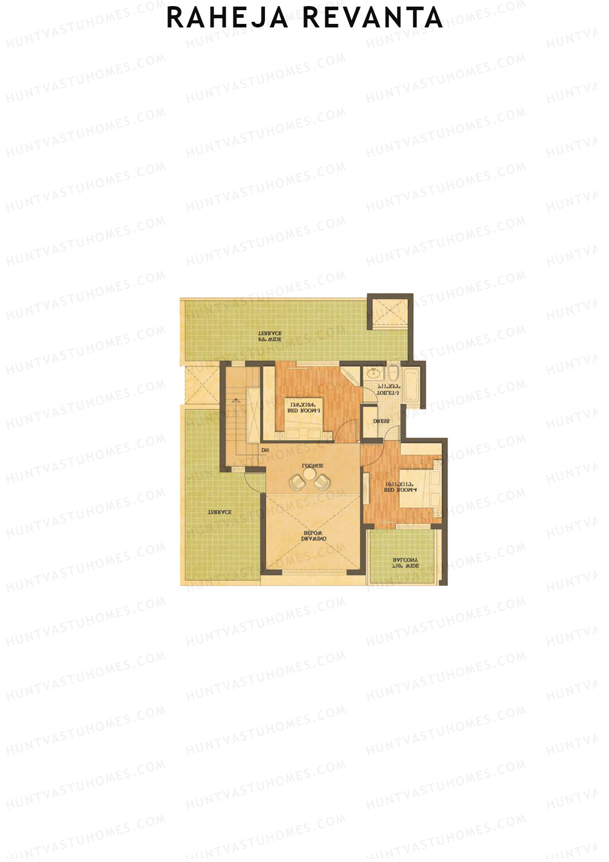 Raheja Revanta Block 5-10 Unit 13 (Penthouse) Floor Plan