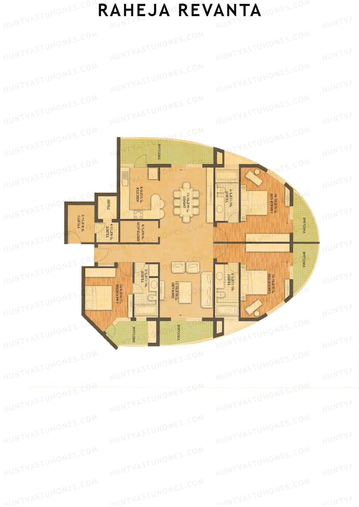 Raheja Revanta Tower C Unit 1 Floor Plan