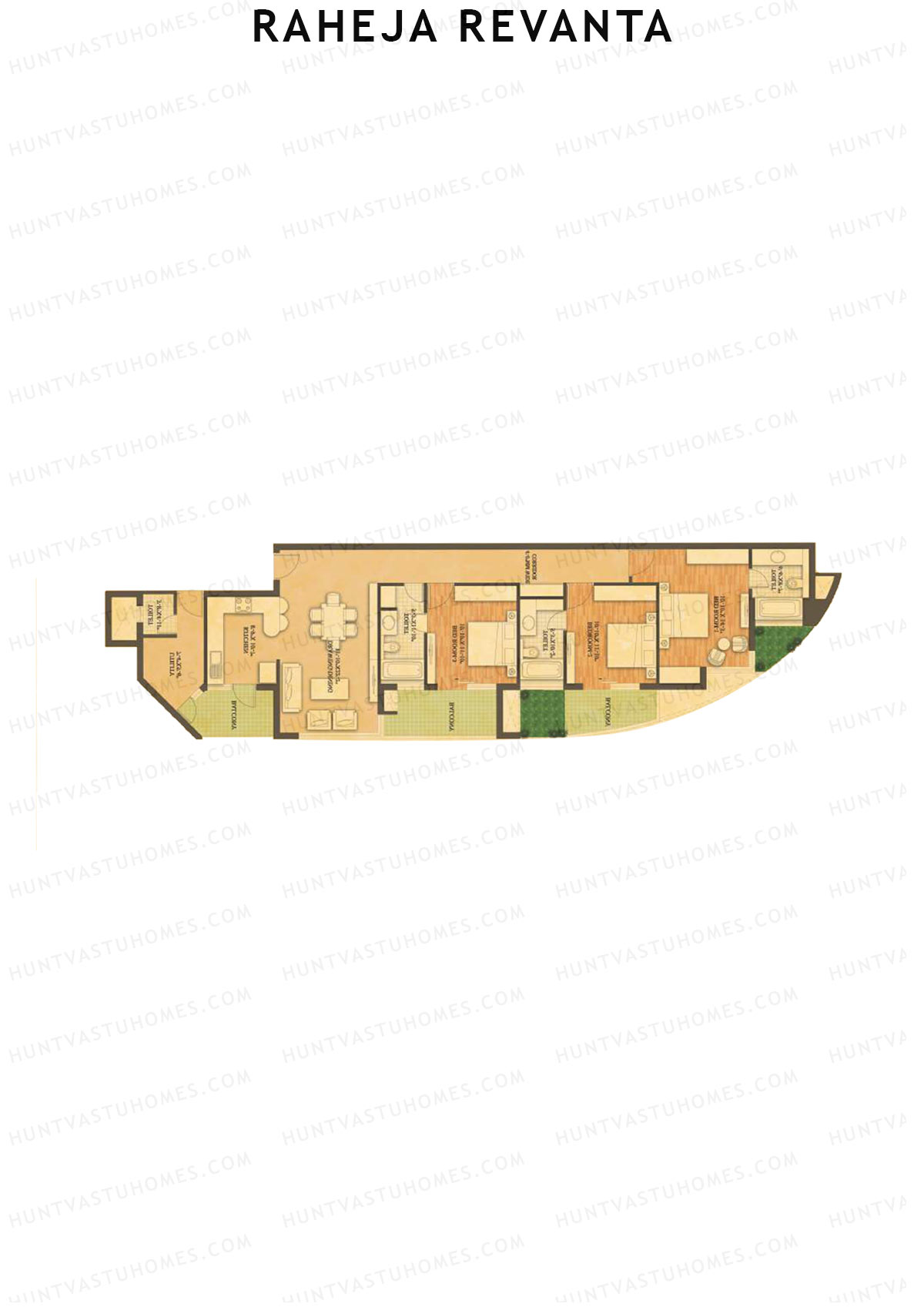 Raheja Revanta Tower C Unit 2 Floor Plan