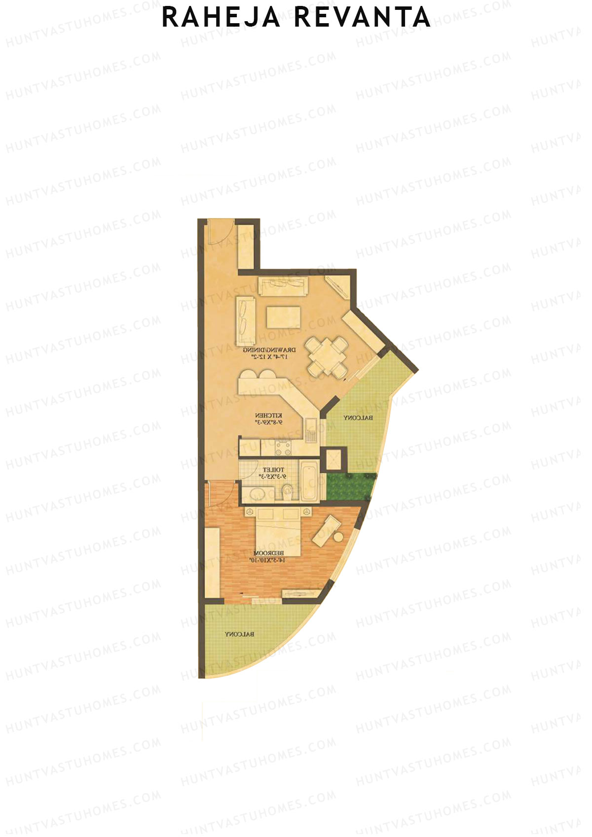 Raheja Revanta Tower C Unit 3 Floor Plan
