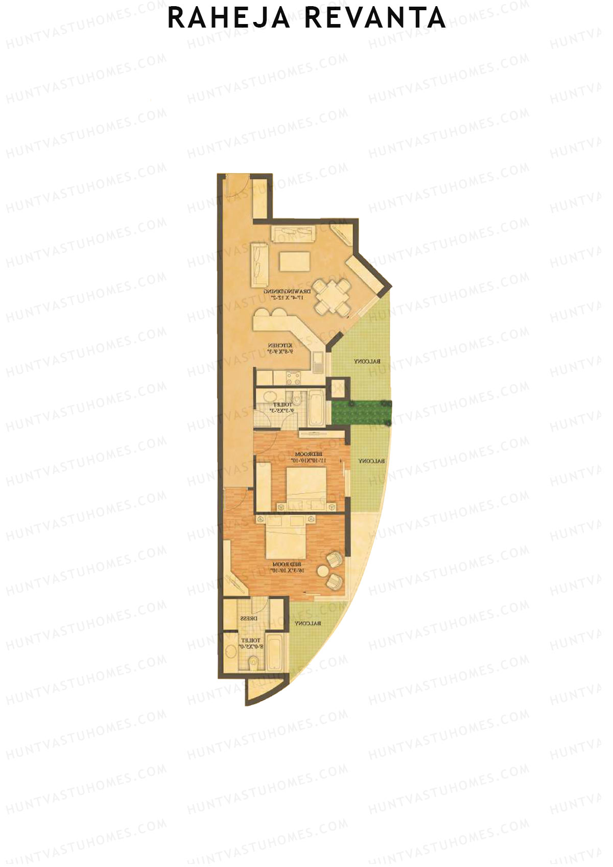 Raheja Revanta Tower C Unit 3 Floor Plan