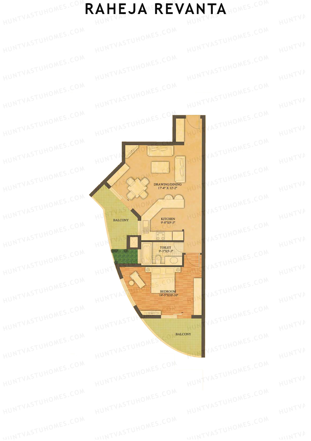 Raheja Revanta Tower C Unit 4 Floor Plan