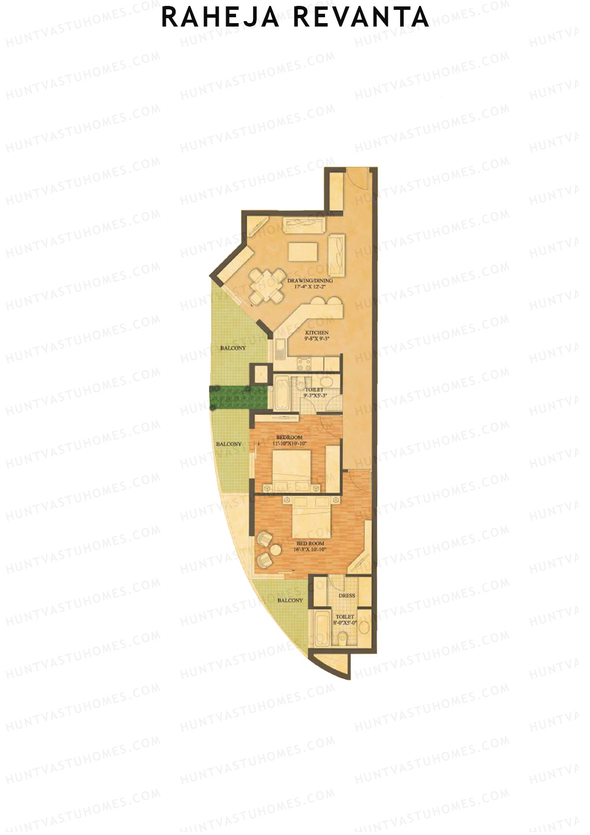 Raheja Revanta Tower C Unit 4 Floor Plan