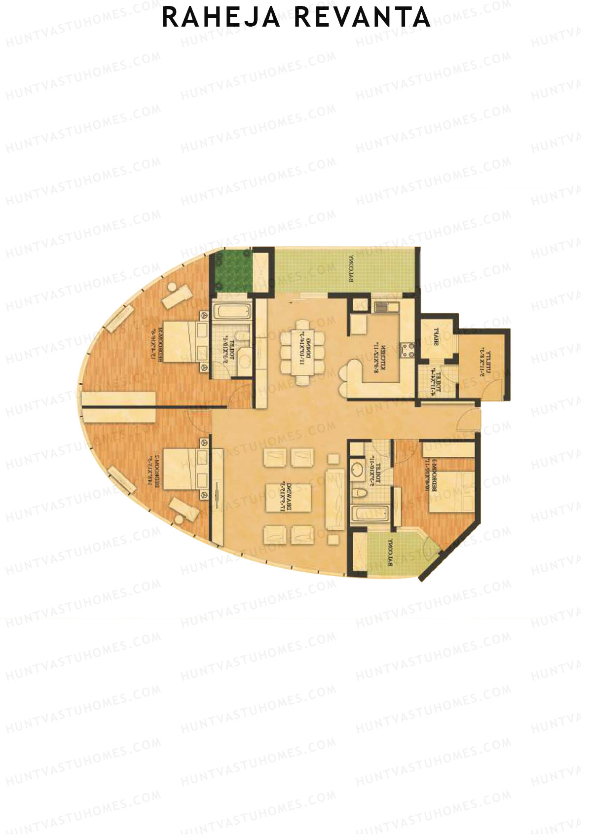 Raheja Revanta Tower C Unit 5 Floor Plan