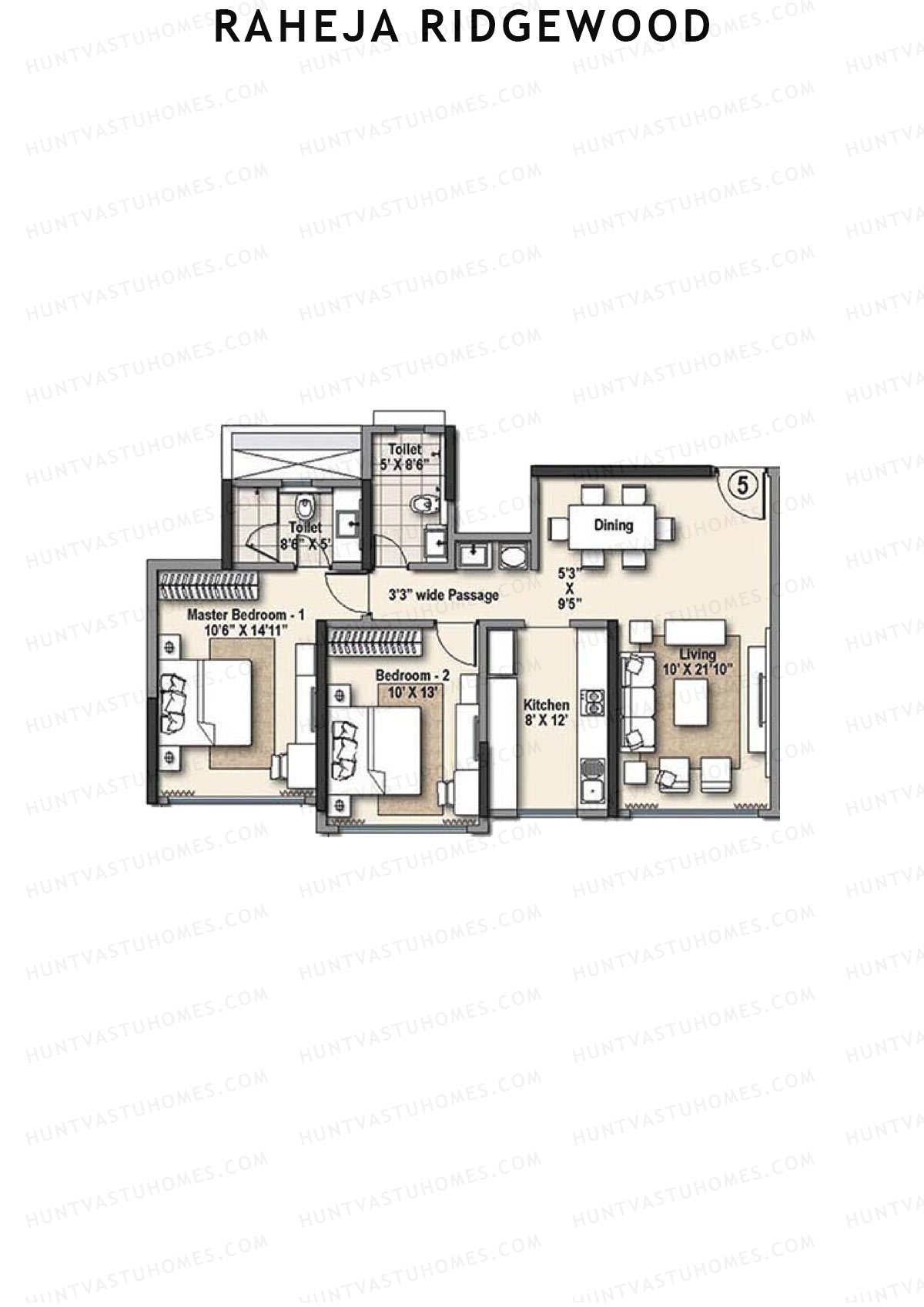 Raheja Ridgewood Wing C Unit 5 Floor Plan