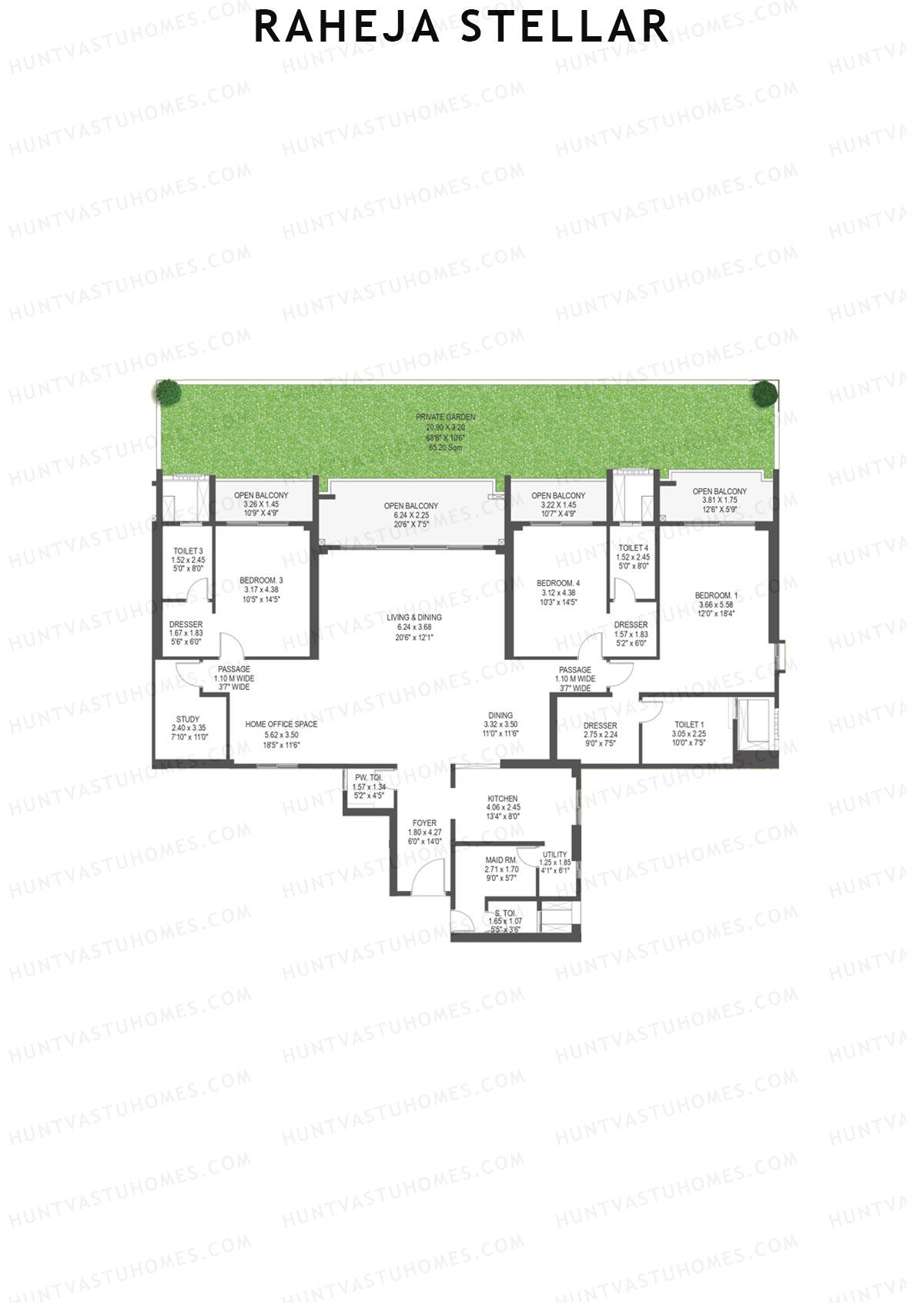 Raheja Stellar Tower 11 Unit 1 Floor Plan