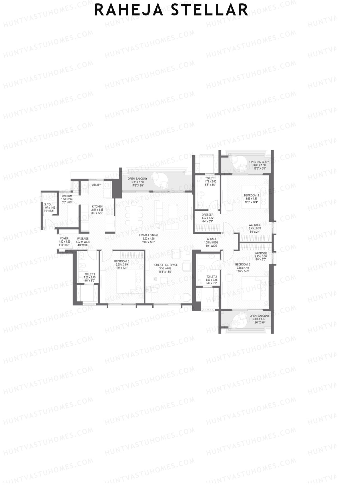 Raheja Stellar Tower 11 Unit 2 Floor Plan