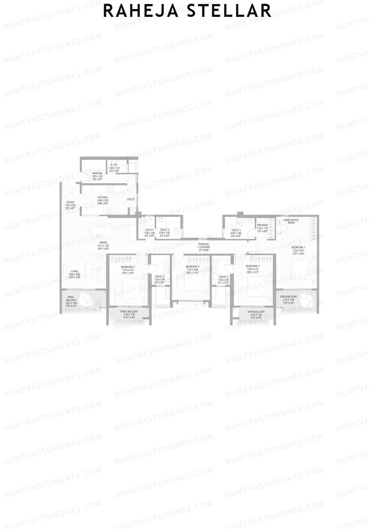 Raheja Stellar Tower 11 Unit 4 Floor Plan