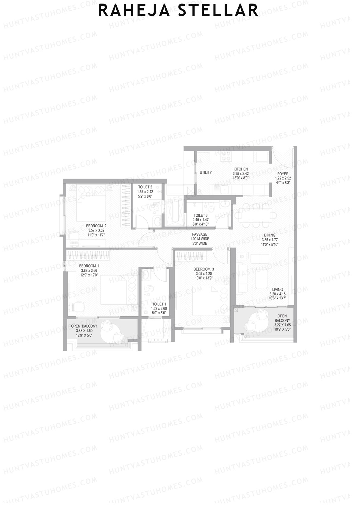 Raheja Stellar Tower 11 Unit 5 Floor Plan