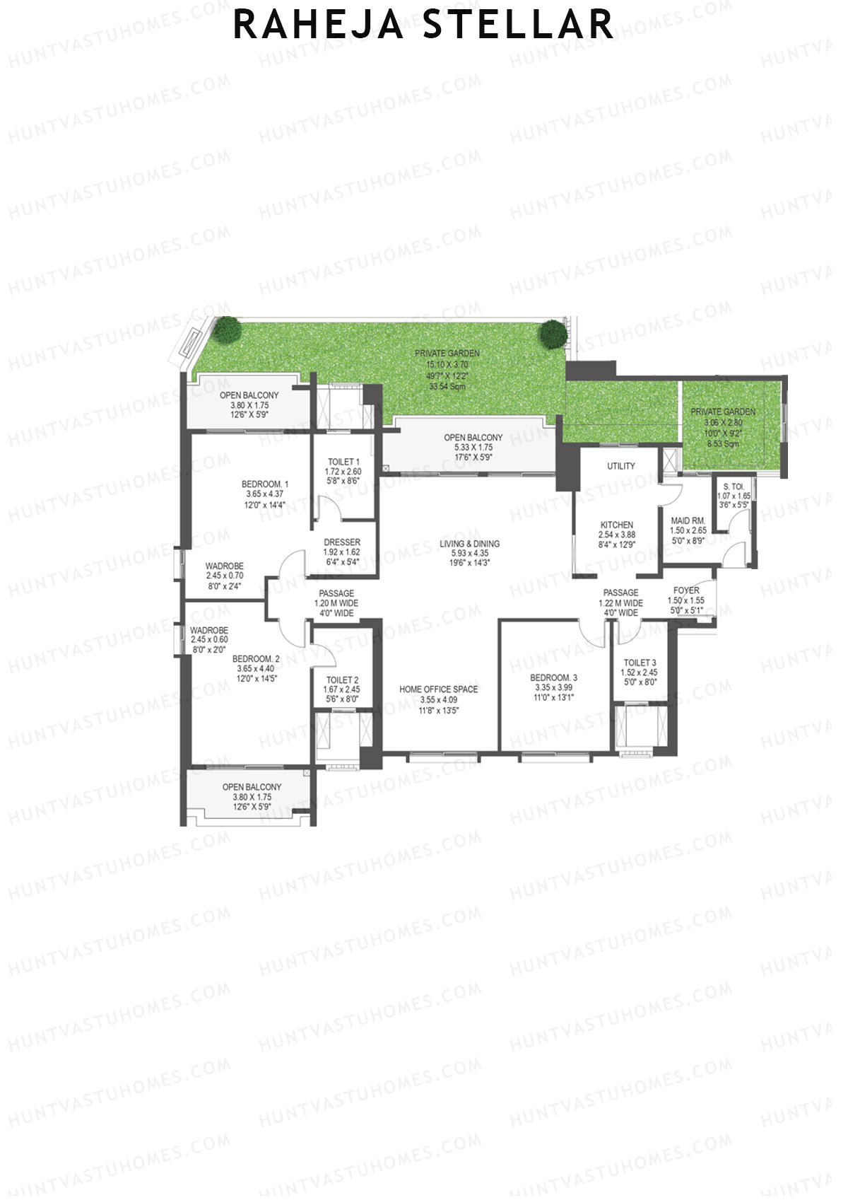 Raheja Stellar Tower 11 Unit 5 Floor Plan