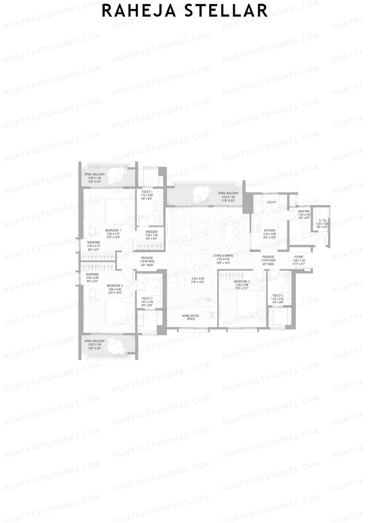 Raheja Stellar Tower 11 Unit 6 Floor Plan