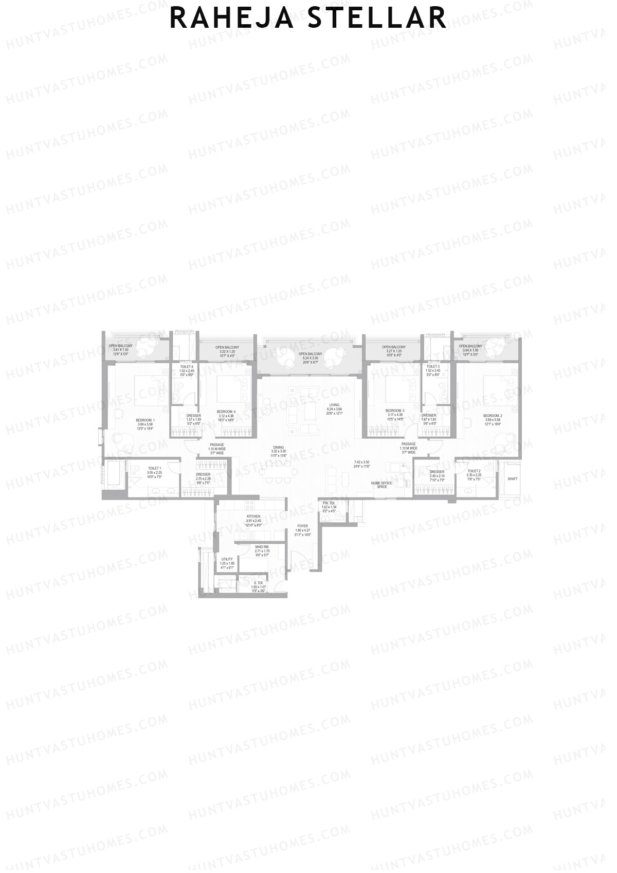 Raheja Stellar Tower 11 Unit 7 Floor Plan