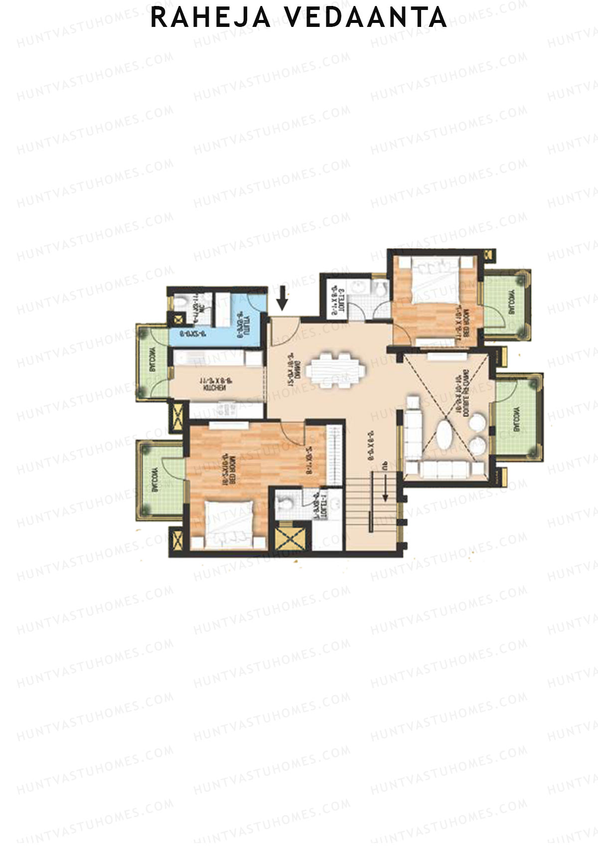 Raheja Vedaanta Block 12A-14 Unit 12A (Duplex ) Floor Plan