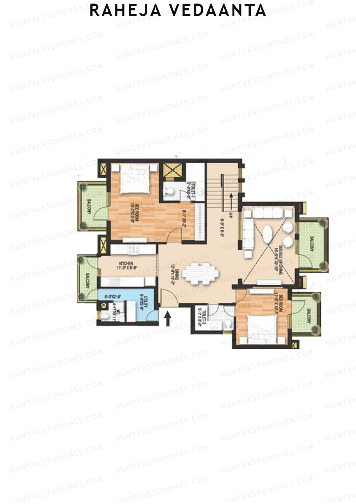 Raheja Vedaanta Block 12A-14 Unit 14 (Duplex ) Floor Plan