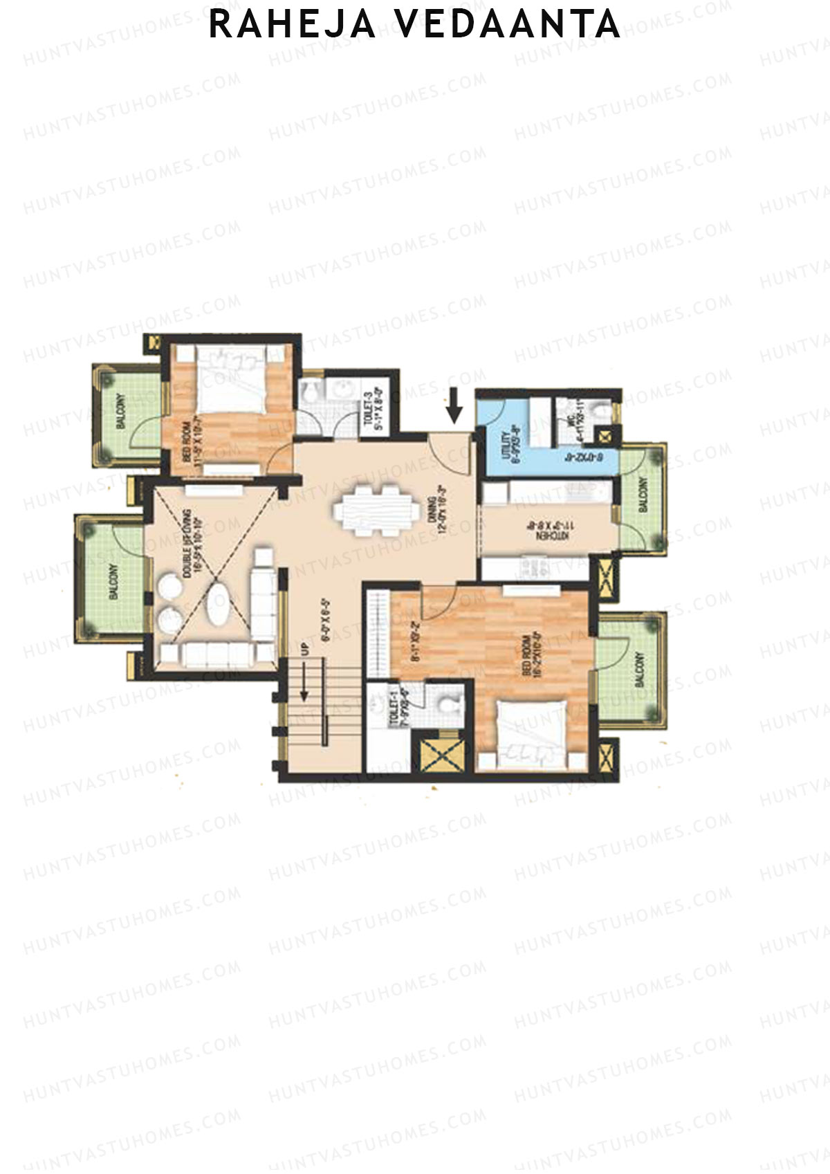 Raheja Vedaanta Block 15-18 Unit 15 (Duplex ) Floor Plan