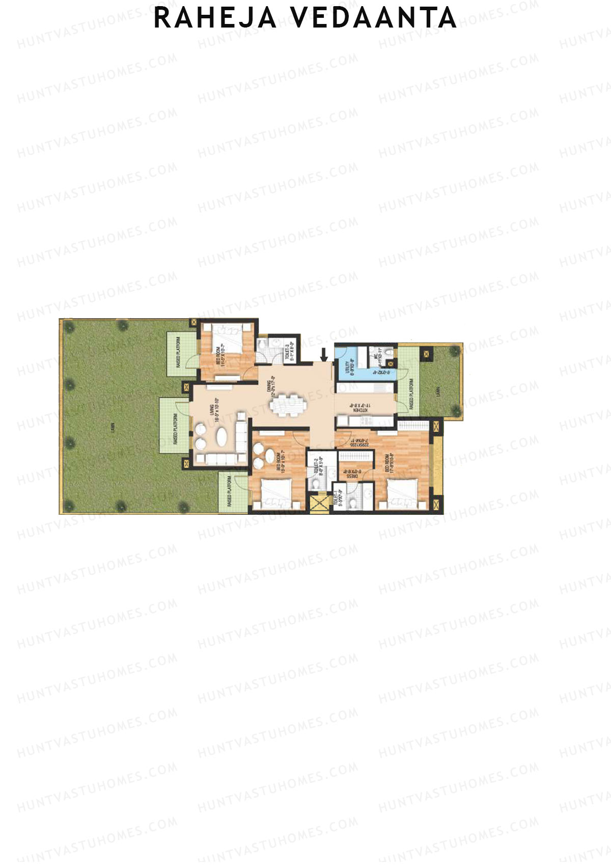 Raheja Vedaanta Block 15-18 Unit 17 Floor Plan