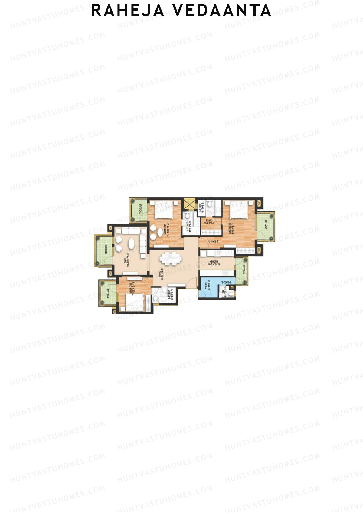 Raheja Vedaanta Block 15-18 Unit 18 Floor Plan