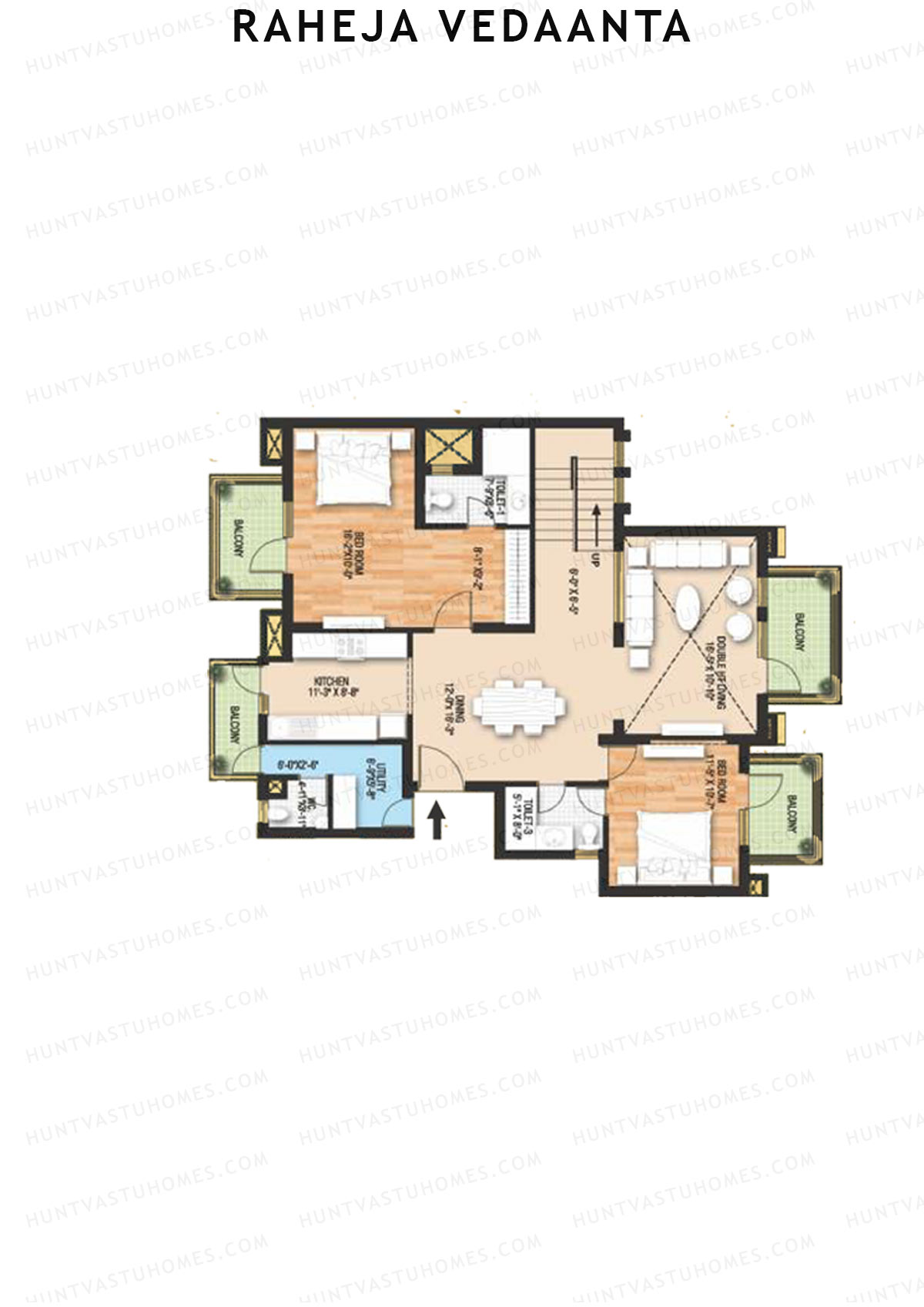 Raheja Vedaanta Block 1-12 Unit 10 (Duplex ) Floor Plan