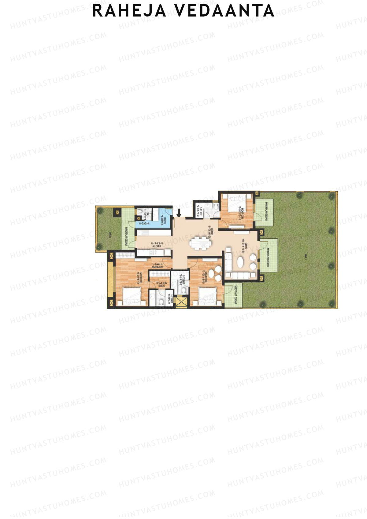 Raheja Vedaanta Block 1-12 Unit 3 Floor Plan
