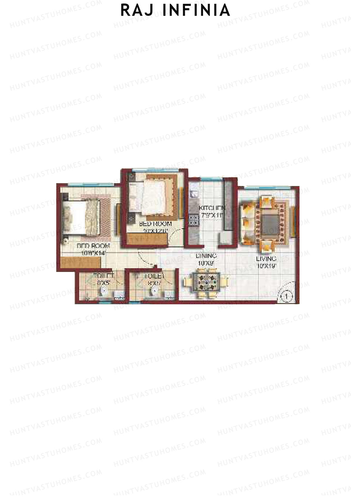 Raj Infinia Wing A Unit 1 Floor Plan