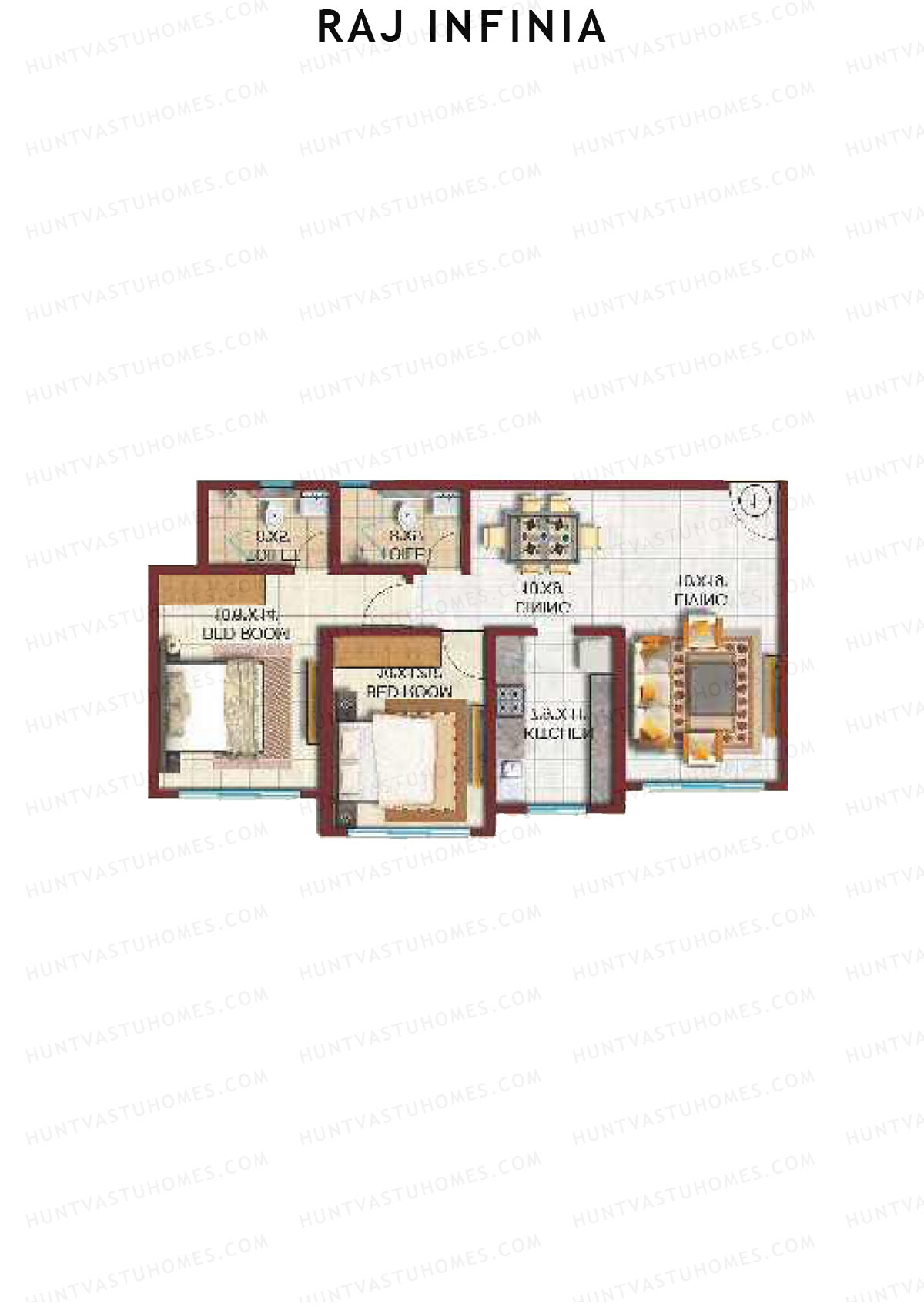 Raj Infinia Wing A Unit 4 Floor Plan
