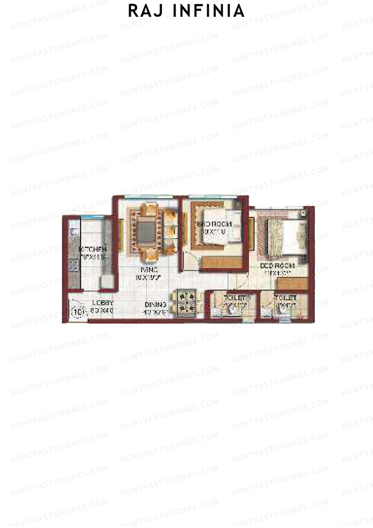 Raj Infinia Wing B Unit 10 Floor Plan