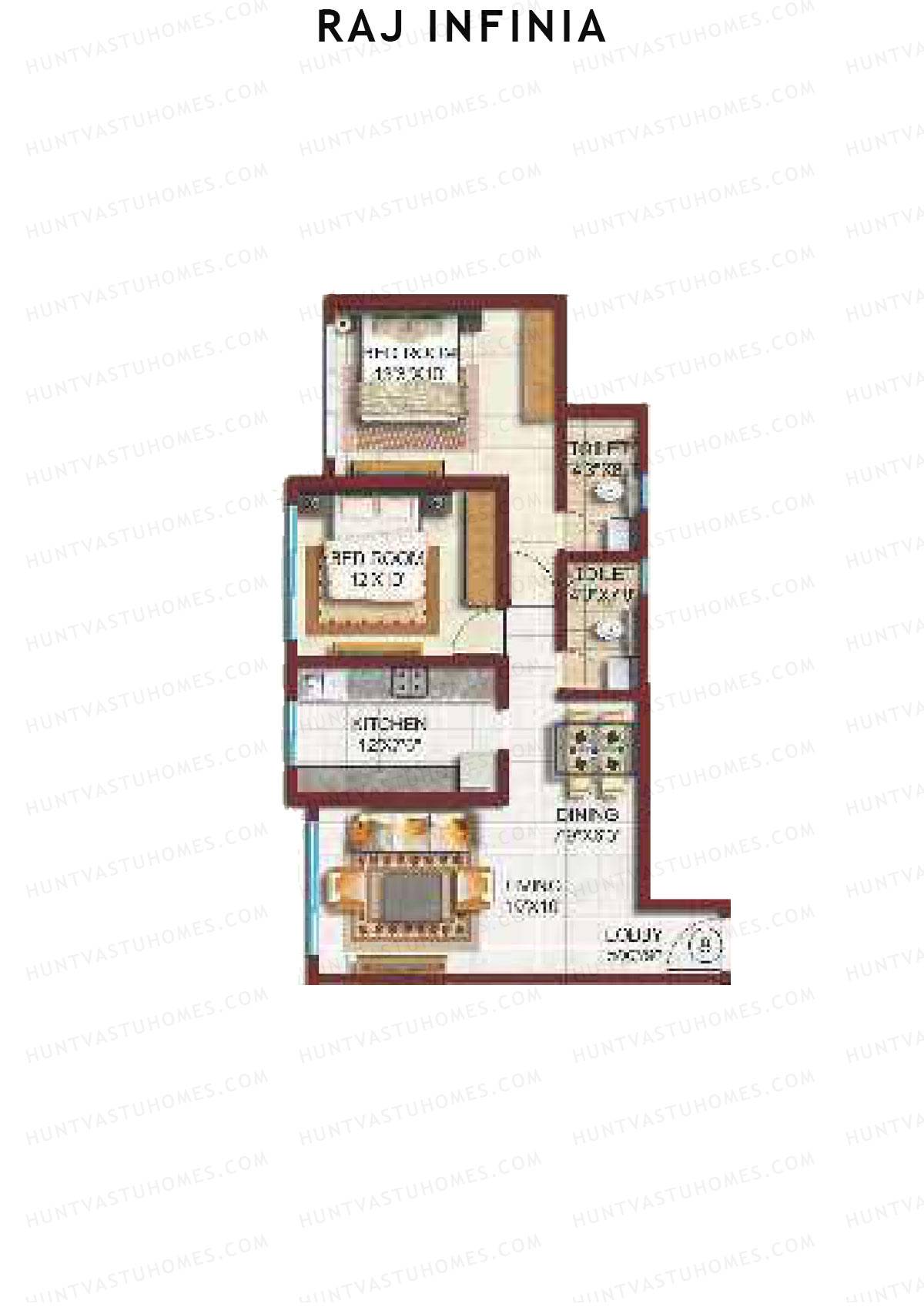 Raj Infinia Wing B Unit 8 Floor Plan