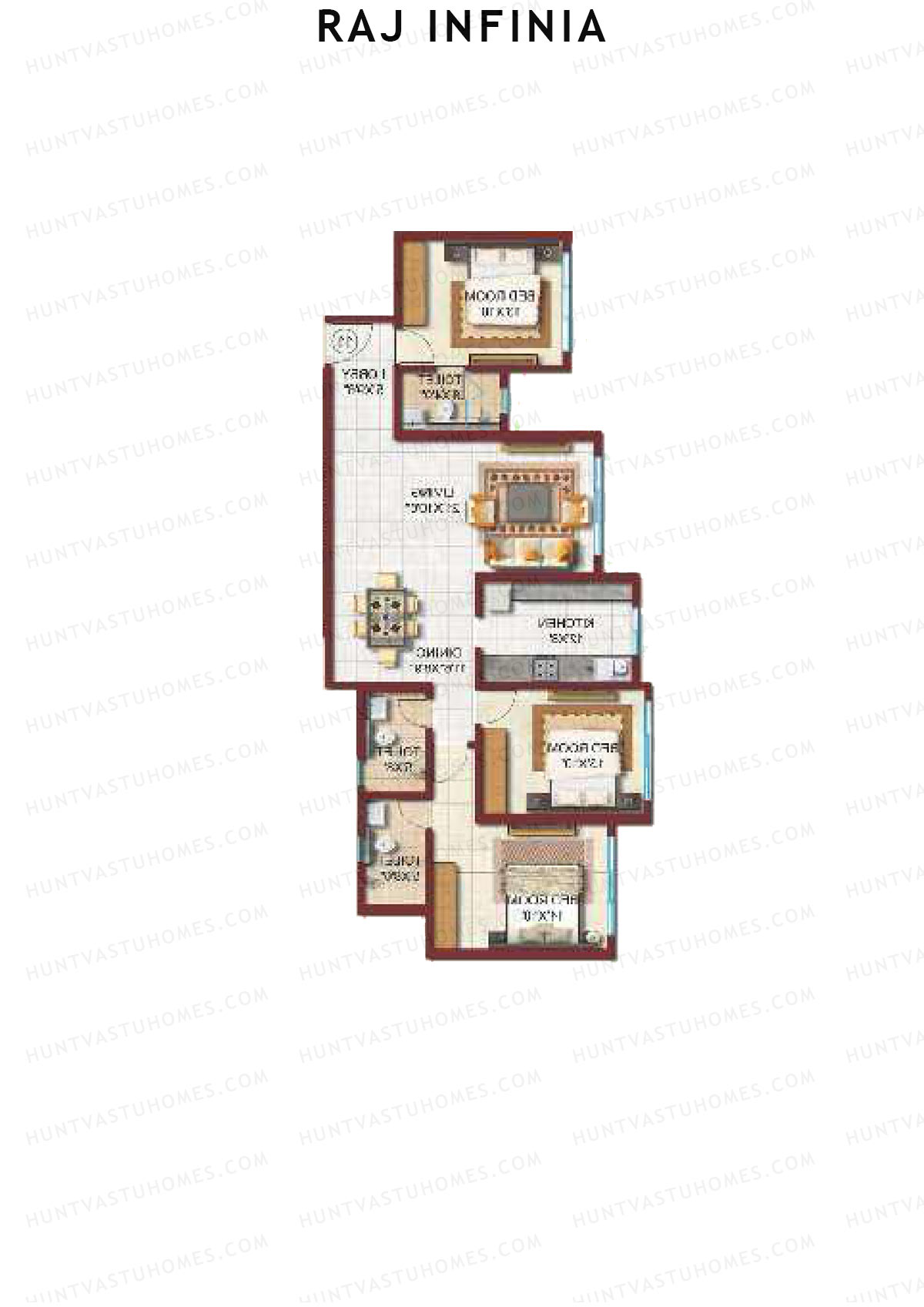 Raj Infinia Wing C Unit 14 Floor Plan