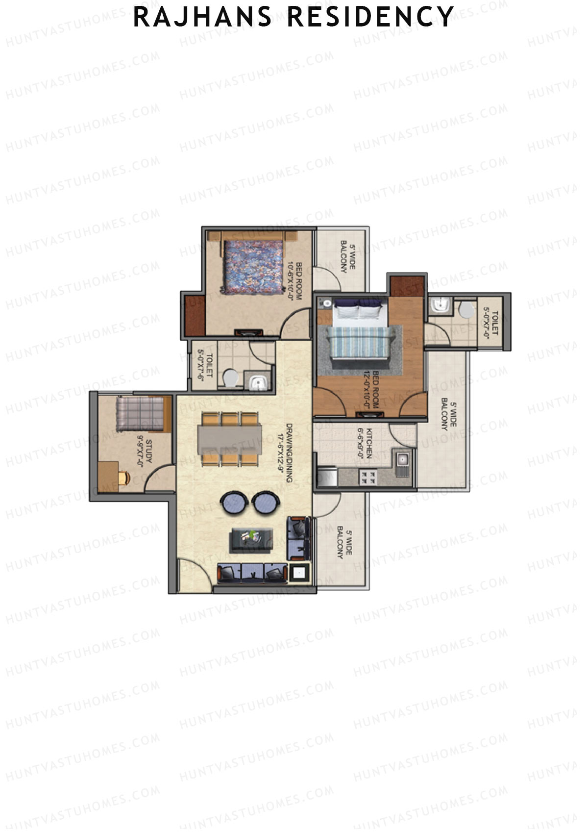 Rajhans Residency Block C Unit 4 Floor Plan