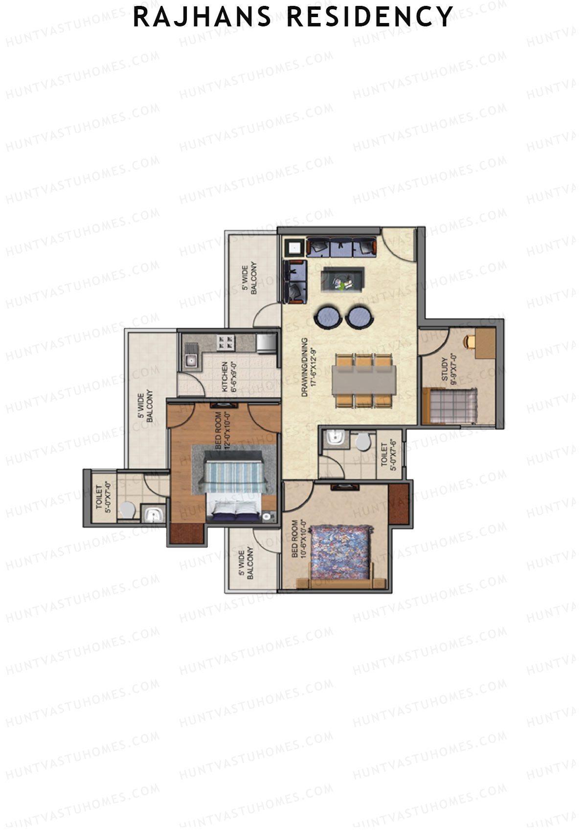 Rajhans Residency Block D Unit 2 Floor Plan
