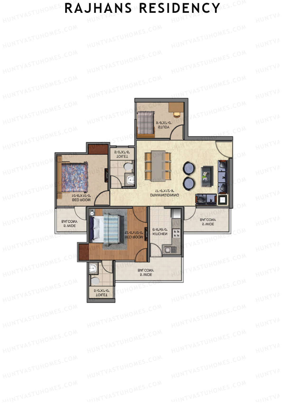 Rajhans Residency Block F Unit 1 Floor Plan