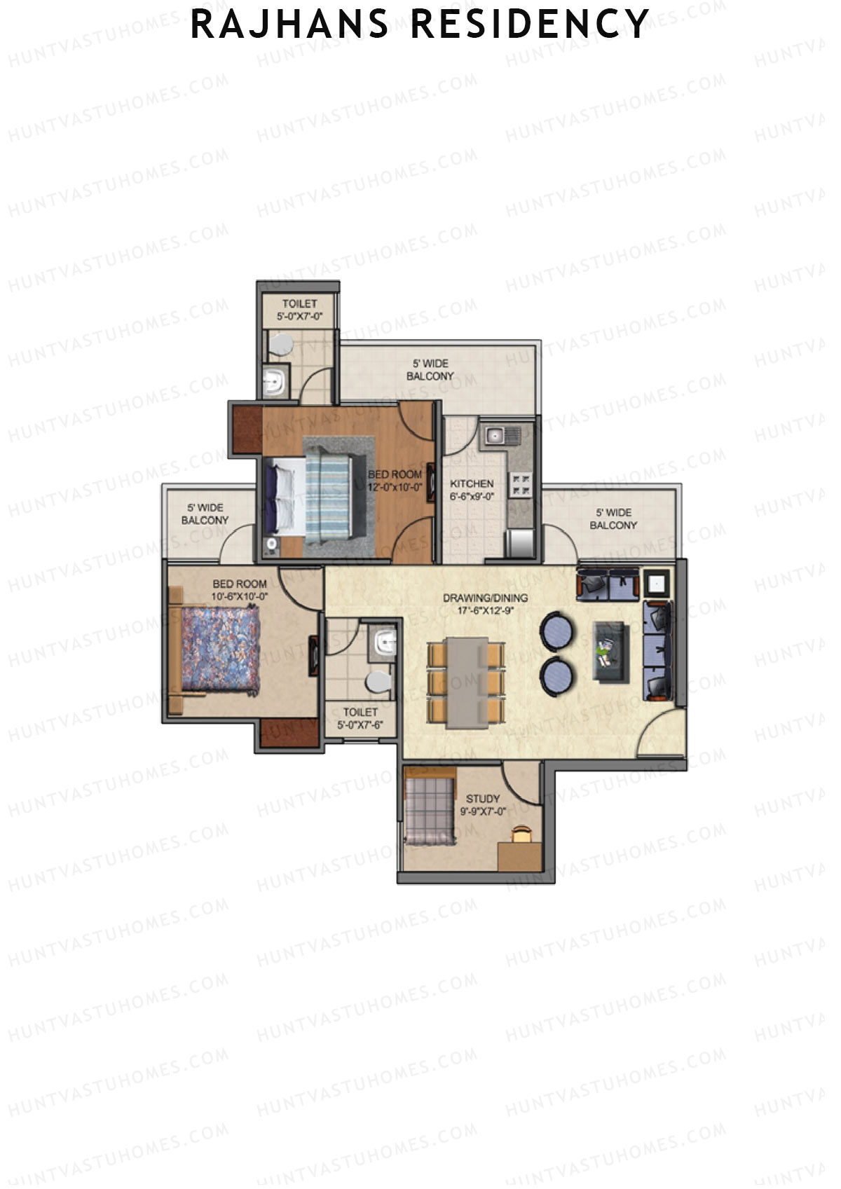 Rajhans Residency Block F Unit 2 Floor Plan
