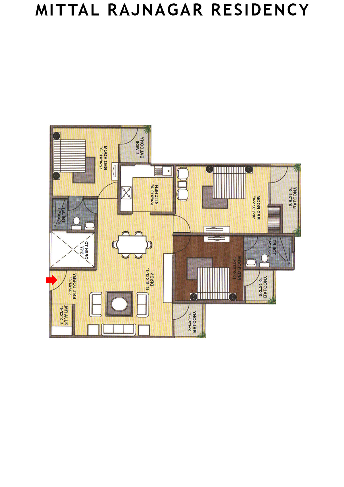 Rajnagar Residency Block 2 Unit 10 (Type  3) Floor Plan