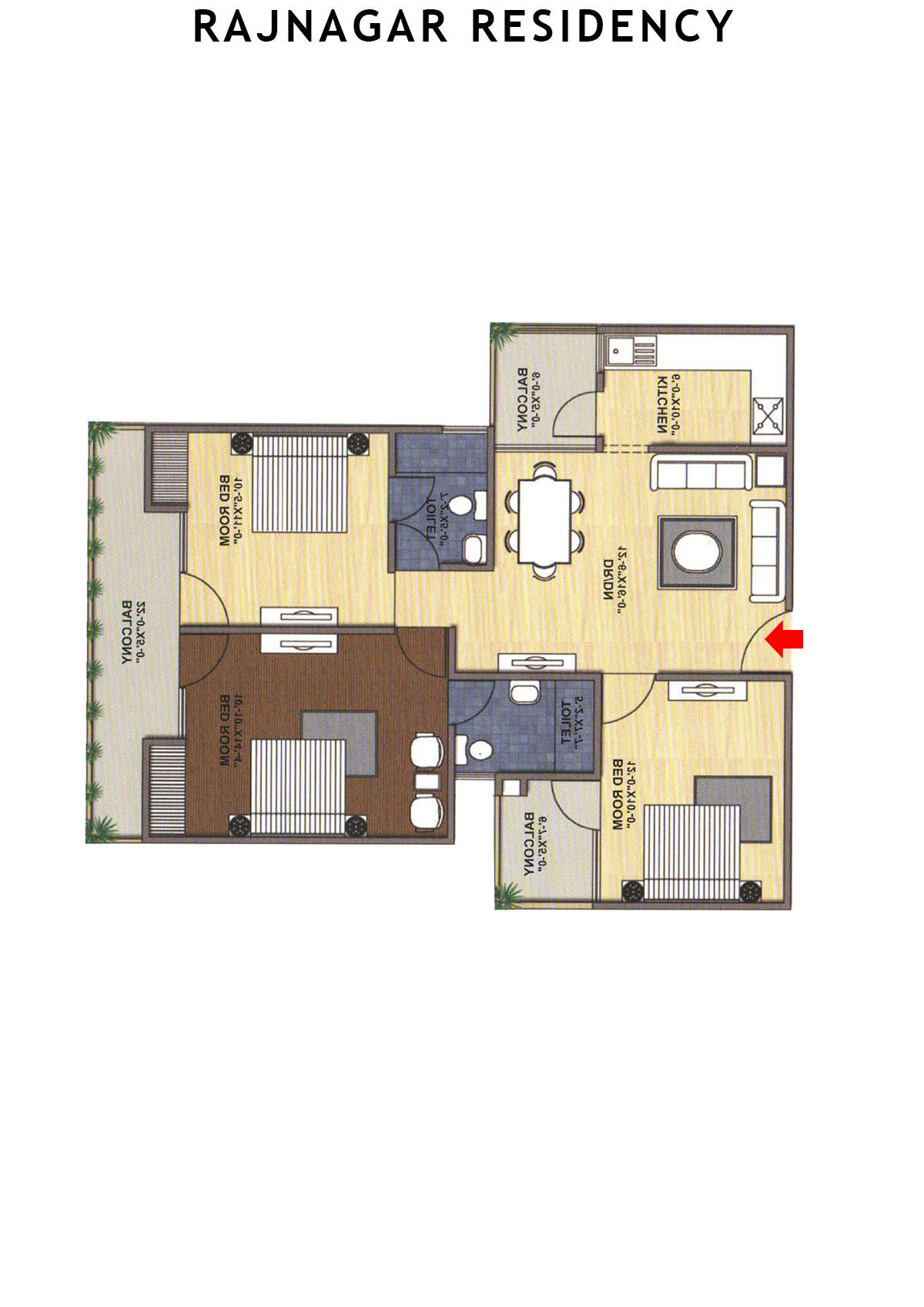 Rajnagar Residency Block 2 Unit 2 (Type  4) Floor Plan